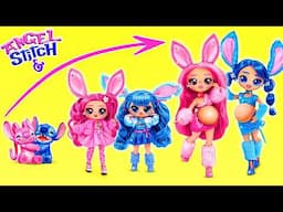 Lilo & Stitch! Angel and Stitch Growing Up! Cute and Rock Sisters LOL OMG DIYs & Doll Crafts