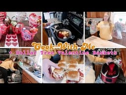 COOK WITH ME + DOLLAR TREE VALENTINE BASKETS | 3 Easy and Delicious Recipes For Any Gathering 2024