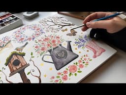 Mini WATERCOLOR Paintings 🌸 Beginner friendly ideas