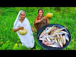 ডিমভরা হলুদ দেশি ট্যাংরা দিয়ে জিরে তেজপাতায় বাগানের পাকা ঠাসা কুমড়ো রান্না | Kumro Tangra mach ranna