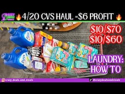 OMG🔥4/20 CVS HAUL $6 PROFIT👏 $10/$70 & $10/$60-LAUNDRY (HOW TO), Diapers, &MORE‼️ #cvsdeals #cvshaul