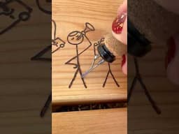 Beginner Woodburning Idea 🔥 Family stick figures #woodburning #pyrography