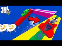 FRANKLIN TRIED DOWNWARD BLOCKS PARKOUR RAMP CHALLENGE IN GTA 5 | SHINCHAN and CHOP