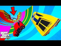 FRANKLIN TRIED CUP SHAPE BRIDGE PARKOUR RAMP CHALLENGE IN GTA 5 | SHINCHAN and CHOP