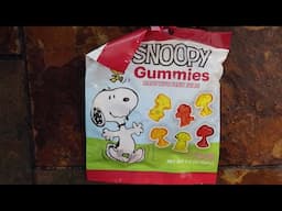 Trying Snoopy Flavorful Gummies ASMR Eating Sounds