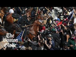 Los Angeles police use tear gas, horses to clear anti-Trump protesters
