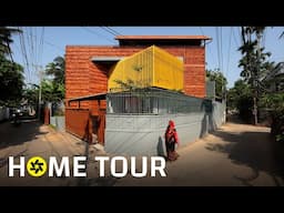 A Yellow Box Breaks the Brick Grid in Kozhikode (House Tour)