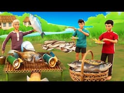 बांस मछली खाना पकाने की कहानी - Bamboo Fish Cooking Story in Hindi | 3D Animated Hindi Moral stories