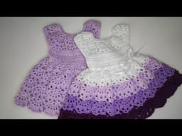 Crochet #100 How to crochet " Pretty lace" baby dress