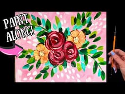 EP239- 'Easy Mother's Day Bouquet' - step-by-step acrylic painting tutorial for beginners