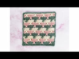 Echo Ridge Dishcloth, featuring the Split Crossed Front Post Treble Crochet Stitch