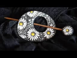 Chamomile Elegance: Easy DIY Polymer Clay Scarf Brooch Guide