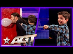 Son Throws KNIVES at his DAD on America's Got Talent!
