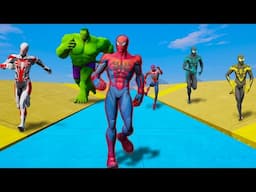 SPIDER MAN vs HULK team Running marathon was crazy !! Who fastest man alive