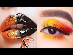 🔥 Glam Makeup 2025 | Bold Orange & Black Lip + Sunset Eye Look | MUA Tutorial 💄✨