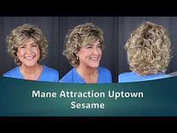 Mane Attraction Uptown in Sesame | Affordable basic cap curly synthetic wig