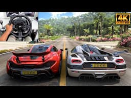 1200HP McLaren P1 & Koenigsegg One:1  | Forza Horizon 5 | Thrustmaster T300RS gameplay