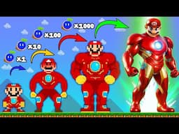 Mario Wonder but Every Moons makes Mario Growing Up Into IRON MAN | ADN MARIO GAME
