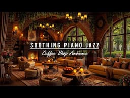 Tranquil Morning Atmosphere at Cozy Coffee Shop Ambience☕ Soothing Piano Jazz Music for Relax, Sleep
