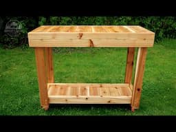 DIY Rolling Grill Cart - Outdoor Cedar Prep Table Build