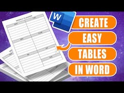 Easy Table Tutorial | Build a Weekly Planner from Scratch
