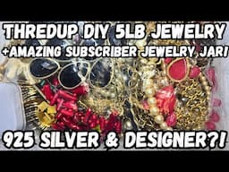 925 SILVER 😍 Thredup DIY 5lb Jewelry Jar Unboxing + AMAZING JEWELRY BAG #jewelryjar #jewelryunboxing