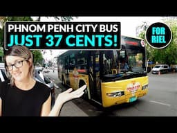 Taking a city bus in Phnom Penh, Cambodia! Routes, fares, timetables! #forriel