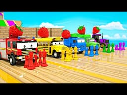 Wheels On the Bus song - Monster wheels shaped like a soccer ball - Baby Nursery Rhymes & Kids Songs