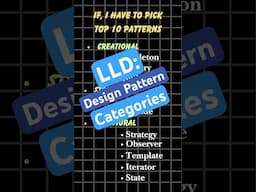 LLD, Design Pattern Categories | Creational, Behavioral and Structural #shorts #softwareengineer