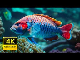 Aquarium 4K VIDEO (ULTRA HD) - Beautiful Coral Reef Fish - Deep Sleep Relaxing Meditation Music