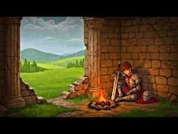Warm Castle Ruins | Medieval Ambience with Campfire & Rain Sounds for Sleep
