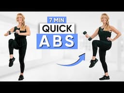 7 Minutes To Burn Belly Fat - No Crunches, Two Dumbbells 🔥