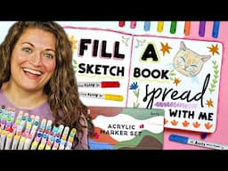Fill a Sketchbook Page with Me using 90 Arrtx Acrylic Markers?!