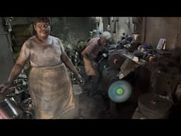 🇮🇳 MUMBAI INDIA, THE TOUGHEST JOBS IN MUMBAI'S INDUSTRIAL ZONE, METAL CUTTING AND DRILLING, 4K HDR