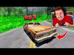 CARRO de R$ 1 fugindo do ÁCIDO GIGANTE no BeamNG Drive!