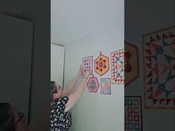 the start of the wall full of mini quilts! #quilted #miniquilts #patchwork