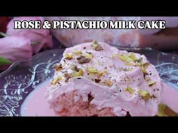 🍰 ✨ Rose & Pistachio Milk Cake Eid Recipe | Cook with Anisa