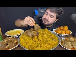 ASMR; Eating Spicy Mutton Curry+Spicy Chicken Biryani+Spicy Eggs Curry+Spicy Chicken Liver Gizzard