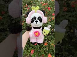 Full panda outfit reveal 🐼 pattern now out in my shop and Patreon #crochetpanda