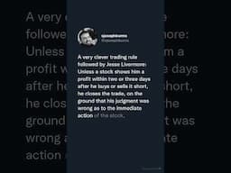 A clever #trading rule by Jesse Livermore.