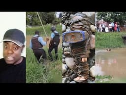 Man hide from Police in dirty water and this happen, Wrapped n tied up
