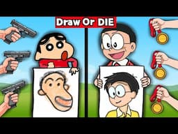 Draw Or Die Challenge 😰 || Shinchan Vs Nobita