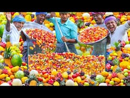 FRUIT MIXER | Colorful Healthy Fruits Mixed Recipe | Summer Health Fruit Recipe Making in Village