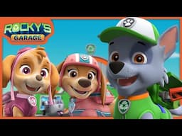 Rocky Paints Skye's Chopper & MORE! - Rocky's Garage Compilation - PAW Patrol