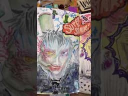 Self portrait  #sketchbookdrawing  #watercolorpainting #fyp #artoftheday #sketchbookspread