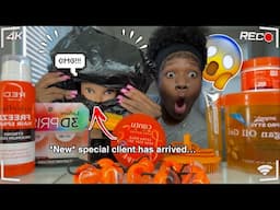 Doing my mannequin Hair only using orange products *New client*