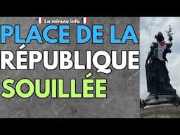 LA STATUE PLACE DE LA RÉPUBLIQUE EST SOUILLÉE , LA POLICE ET LES POMPIERS DÉLOGENT DES GAUCHISTES