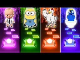 Boss Baby 🆚 Minions Banana 🆚 Chicken Song 🆚 Rainbow Friends Coffin Dance Cover Tiles Hop
