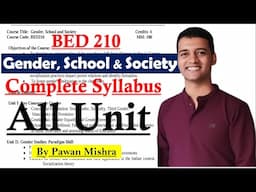 Gender, School and Society B.Ed. Notes | Complete Syllabus | GGSIPU | By Pawan Mishra