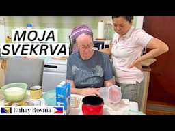 Moja svekrva mi pokazuje kako se pravi kolač od jabuka | My mother in-law  making an apple cake